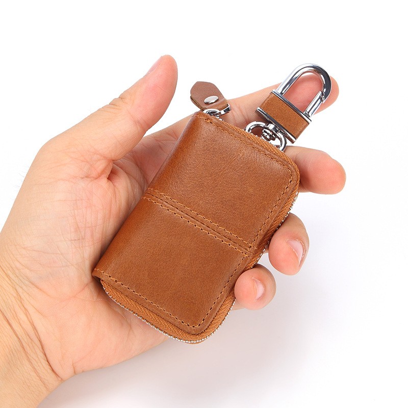 New PU Leather Car Key Wallets Men Key Holder Housekeeper Keys Organizer Women Keychain Cover Zipper Key Pouch Bag Pouch Purse