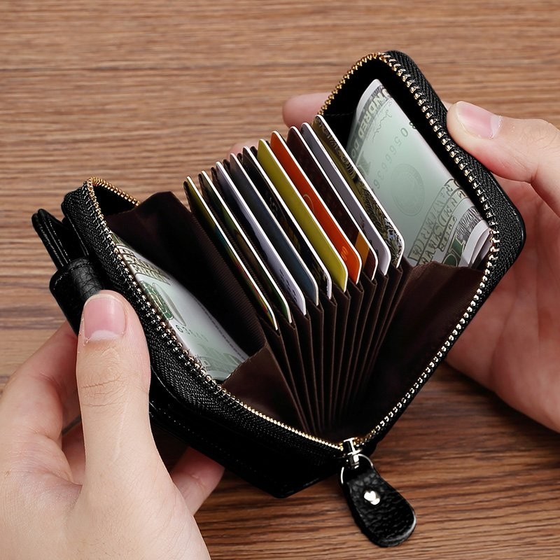 2022 Smart Wallet Men Wallets RFID Card Holder 100% Vintage Leather Card Wallet Coin Pocket Money Bag tarjetero hombre