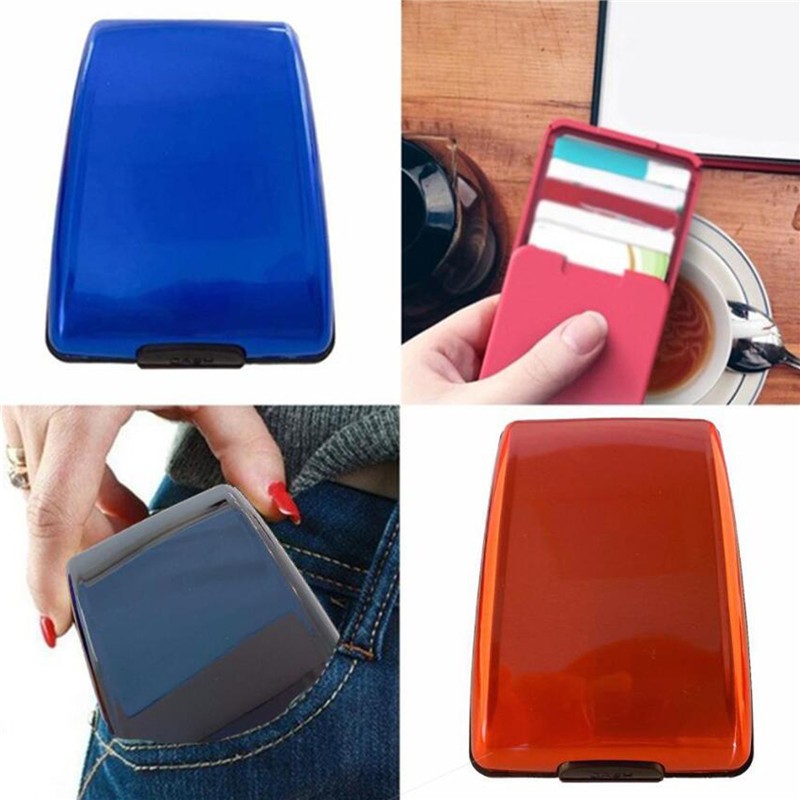 New Business Card Holder Aluminum Metal Bankcard Blocking Hard Case Wallet Credit Card Anti RFID Scan Protection Holder