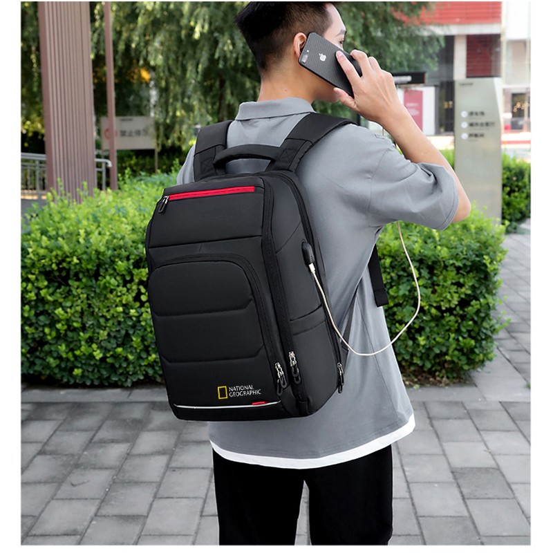 National Geographic Professional 15.6" Laptop Backpack Waterproof School Bags USB USB Business Travel Bag Mochila