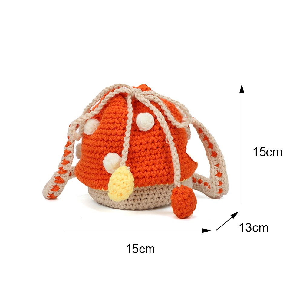 Women's Shoulder Bag Women Fashion Knit Mushroom Hit Color Shoulder Bag Female Crossbody Bags Casual Small Purse