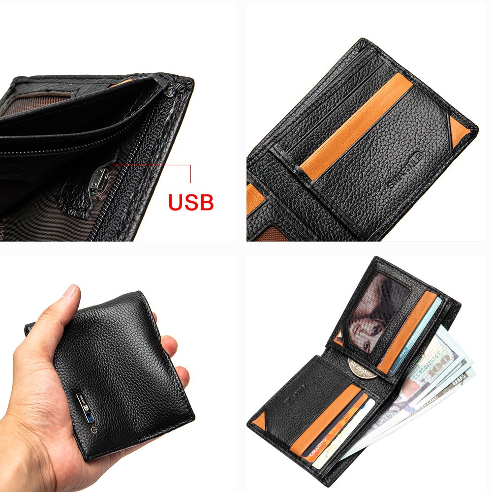 SmartLB Leather Mini Card Holder Best Gift for Man and Woman Anti-theft Wallet GPS Anti-lost Bluetooth Tracker Free Shipping