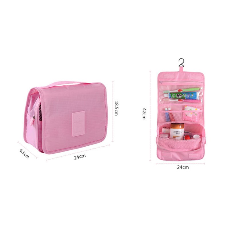 Women Travel Bath Make Up Bag Ladies Waterproof Hanging Cosmetic Bags Female Zipper Essential Toiletry Bag Travel Organizer