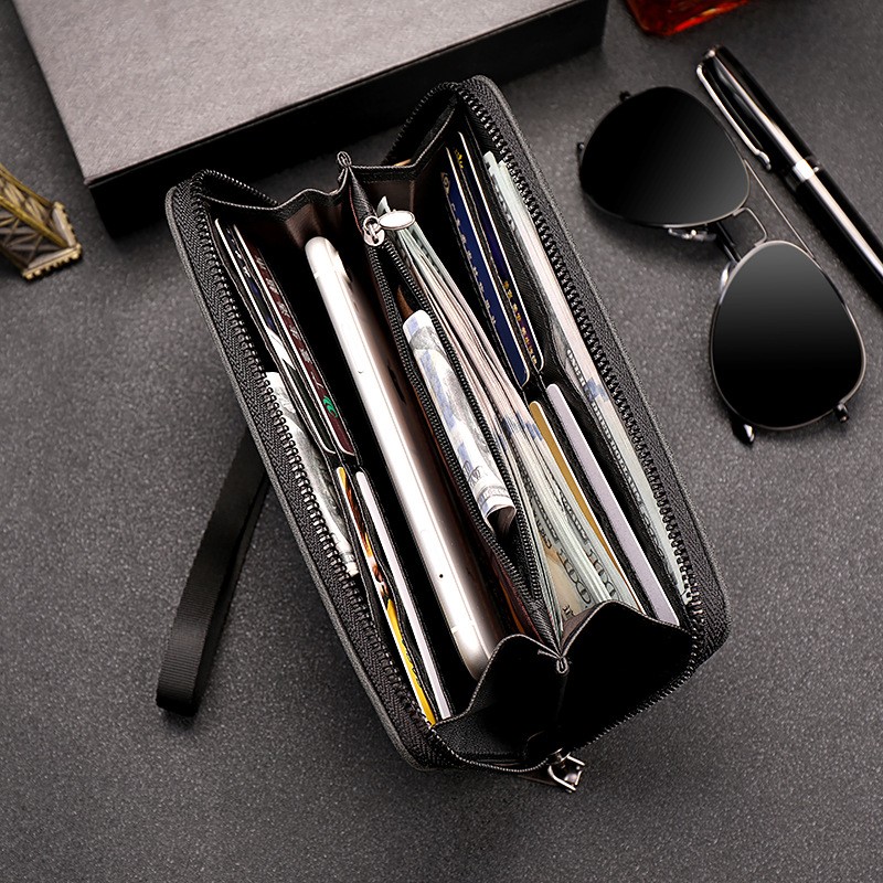 New Men Wallets Large Capacity Cell Phone Pocket Zipper Clutch Bag Male Business Purse carteira masculina coin pocket Male Purse