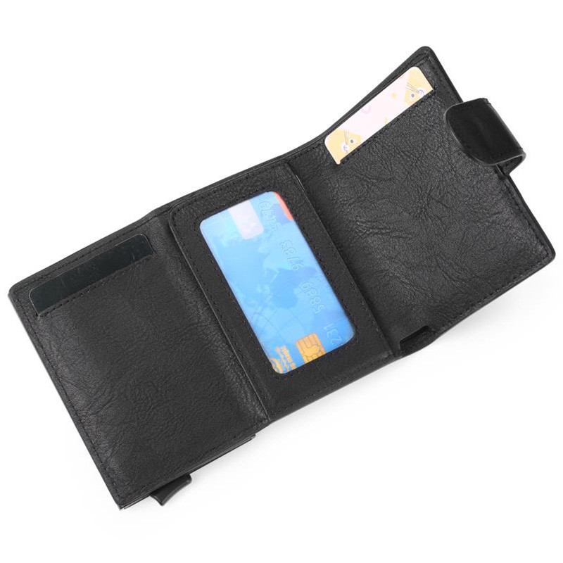 Rfid Smart Men Wallet, Slim Leather Wallet 2021, Black Small Wallet with Rfid Card, 2021