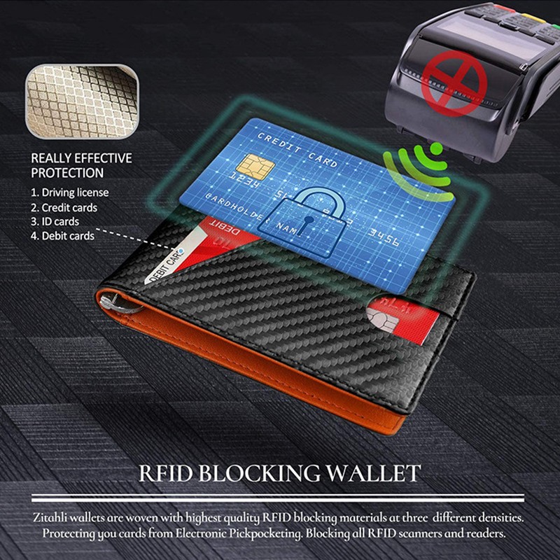 RFID Carbon Fiber Men Wallets Card Holder Slim Thin Pocket Man Magsafe Wallets Money Bags Business Black Male Wallet Walet 2022