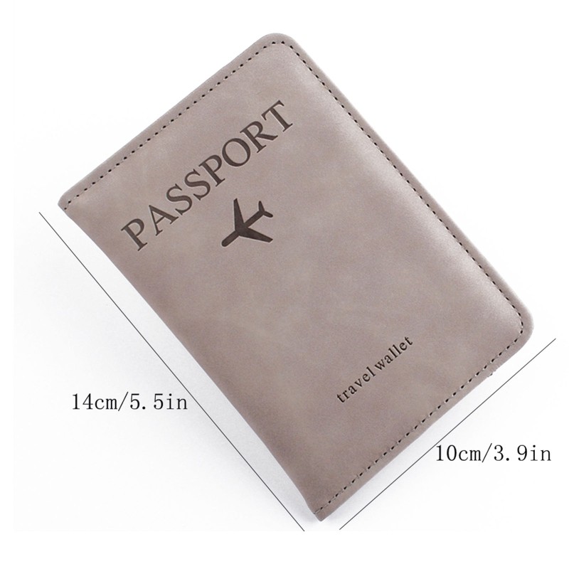 Unisex Passport Cover Letter Print Protctor Case Women Men PU Leather Travel Credit Card Holder Passport Organizer Wallet