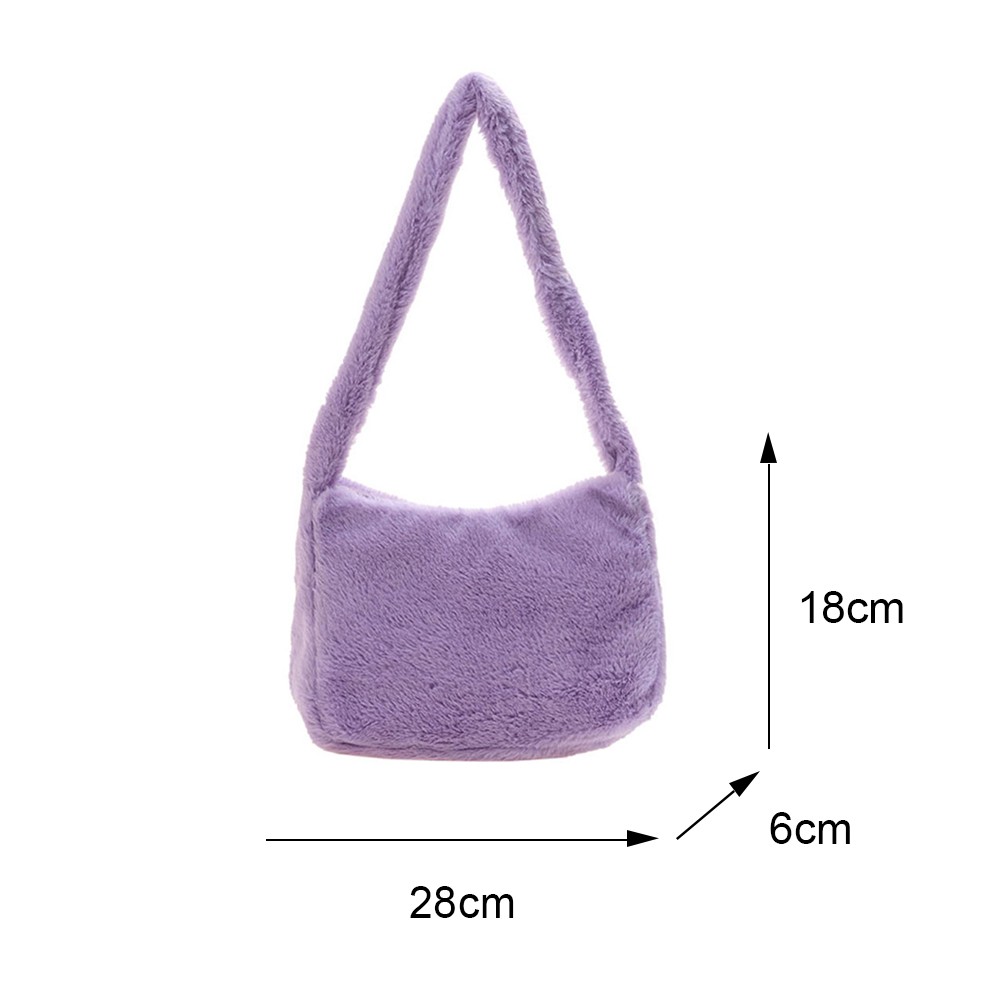 Fashion Women Plush Soft Shoulder Bag Cherry Print Underarm Bag for Women 2021 New Autumn Winter Handbags and Purses