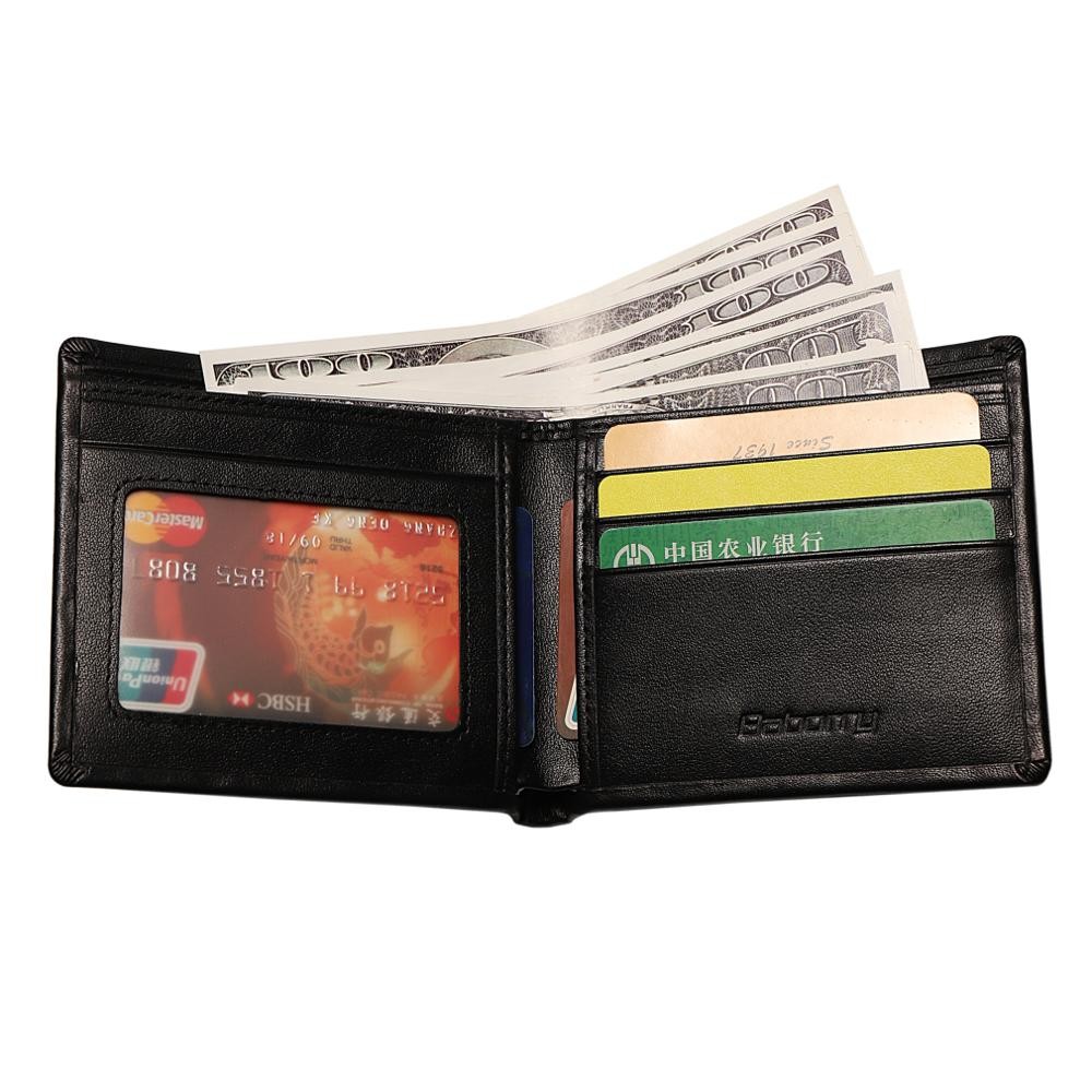 New 100% Genuine Leather Wallet Men Brand New Purses For Men Black Bifold Luxury Wallet 2022