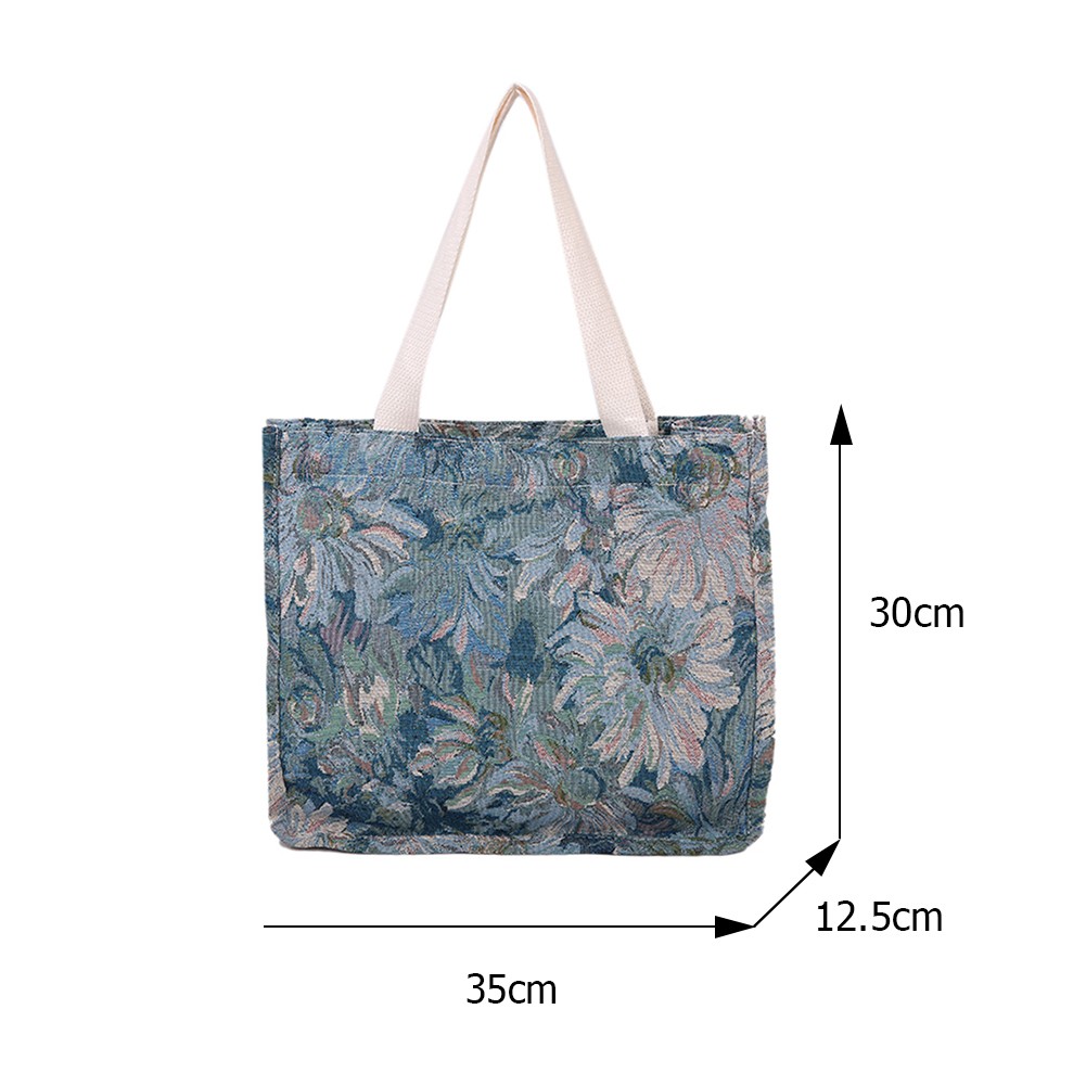 Women's New Fashion Handbag Daisy Oil Painting Canvas Shoulder Casual Ladies Shopping Bag Large Capacity Tote Handbags