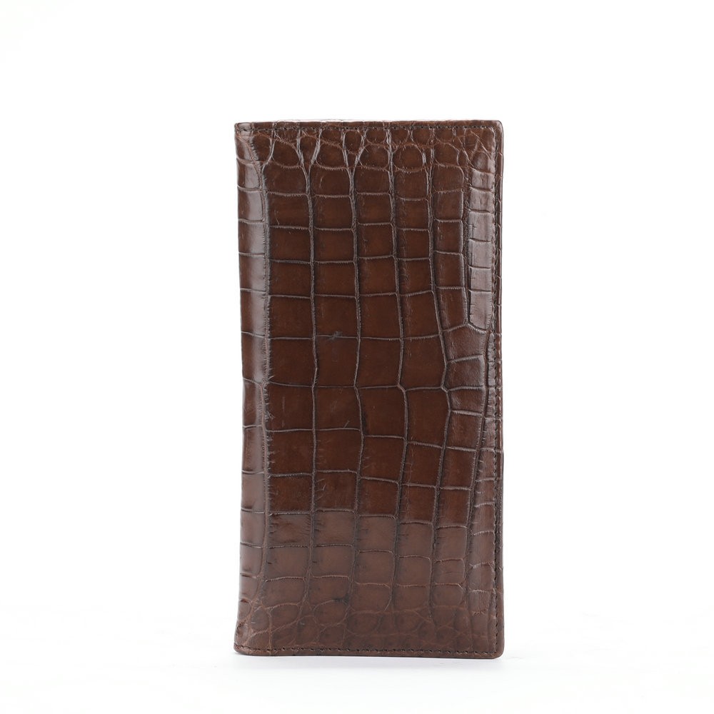 Men's authentic crocodile wallet 2-sided crocodile leather wallets luxury brand design long wallet business man gift