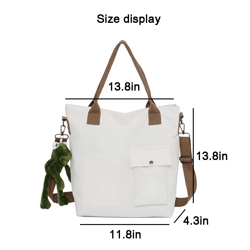 Canvas Bags Women Shopper Handbag Casual Women Handbag 2021 Solid Color Classic Bag Large Capacity Multi Pocket Crossbody Bag