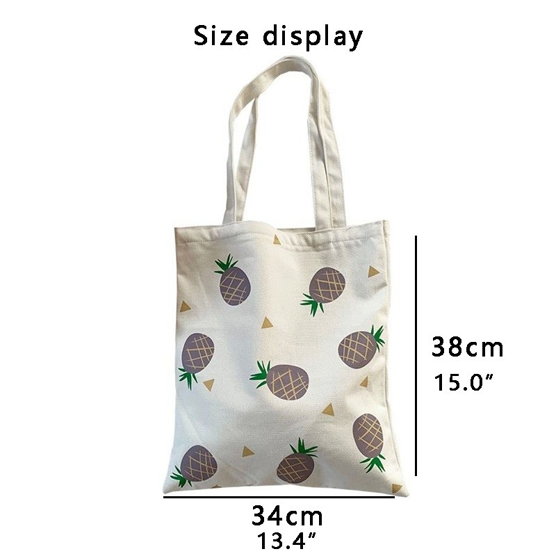 Canvas Bag Women Shoulder Bags 2022 Girls Shopper Bags Cute Cartoon Simple Print Foldable Washable Reusable Eco Tote Bag