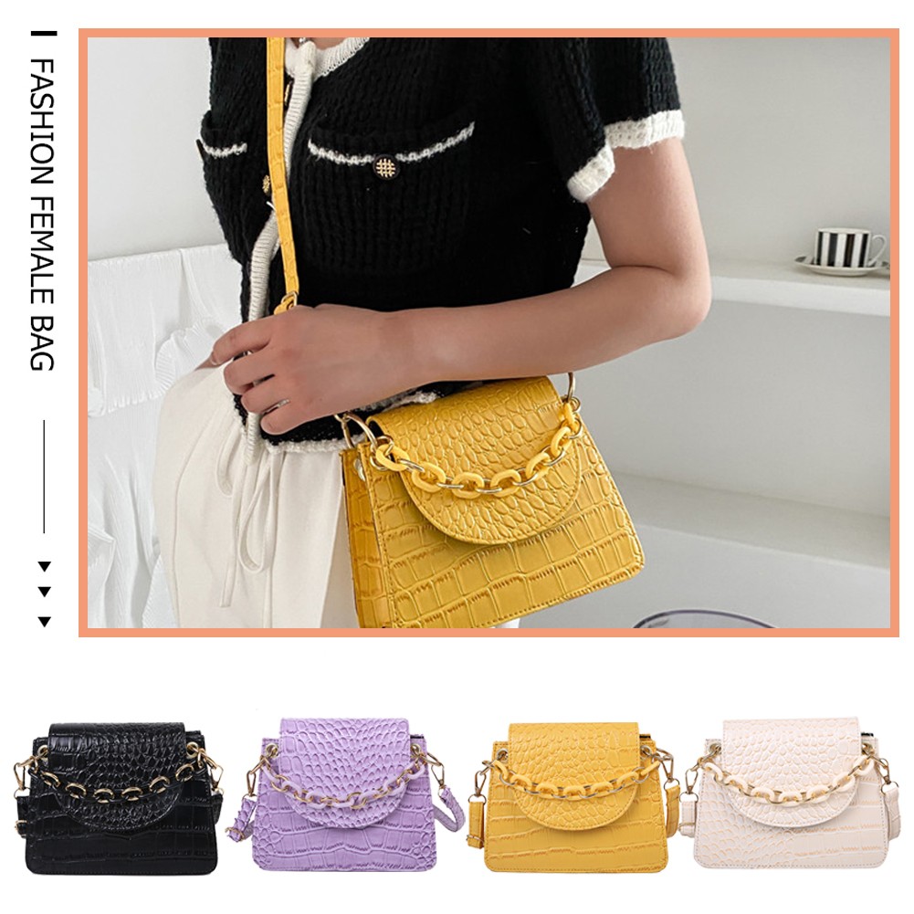 Ladies Bags With Crocodile Pattern Print Tailored Mini Small Bags PU Leather Shoulder Crossbody Bags