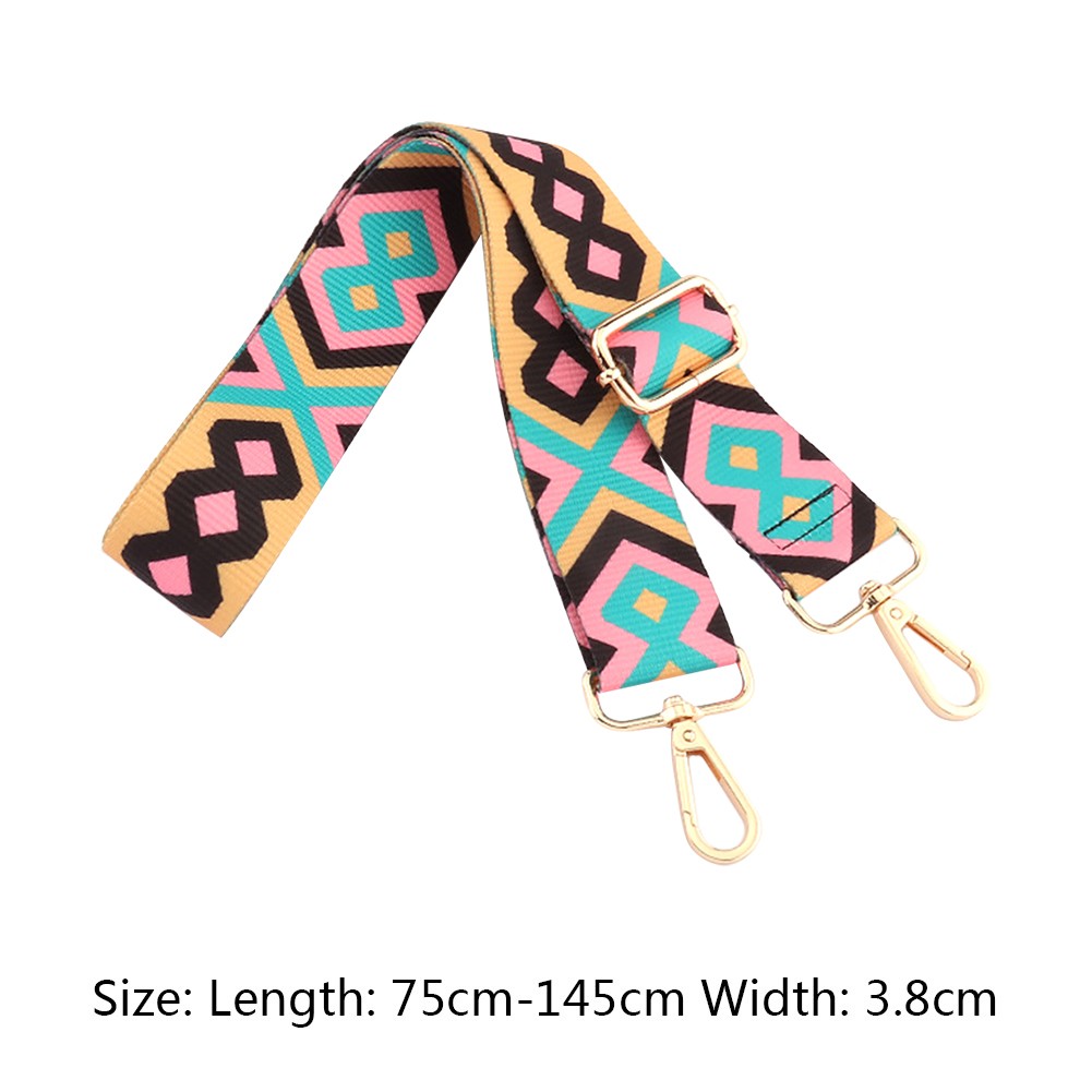 Geometric Patterns Bag Strap Replacement Women Crossbody Handbag DIY Strap 75-145cm Wide Strap Bag Female Shoulder Bag Straps