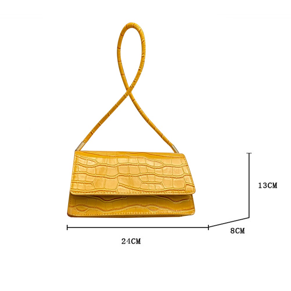 Women Shoulder Underarm Bag PU Leather Crocodile Pattern Female Underarm Bag Casual Flap Luxury Brand Designer Handbags