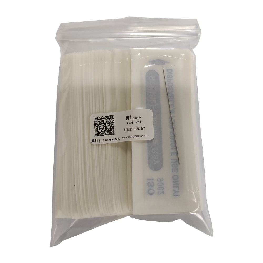 100pcs Disposable Sterile Professional Tattoo Needles 1RL 0.18mm 0.3mm 0.35mm 0.4mm Permanent Makeup Machine Needles Agulha