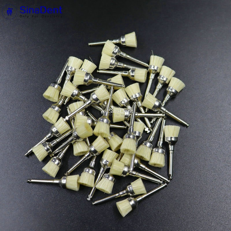 100pcs/bag Dental Polishing Brush Profi RA Brush Shank Flat Latch Nylon Teeth Prevention