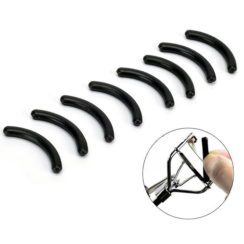 10pcs Silicone Eyelash Curler Replacement Pads Black Easy Replacement High Elastic Rubber Pad Eyelash Curler Replacement Pads