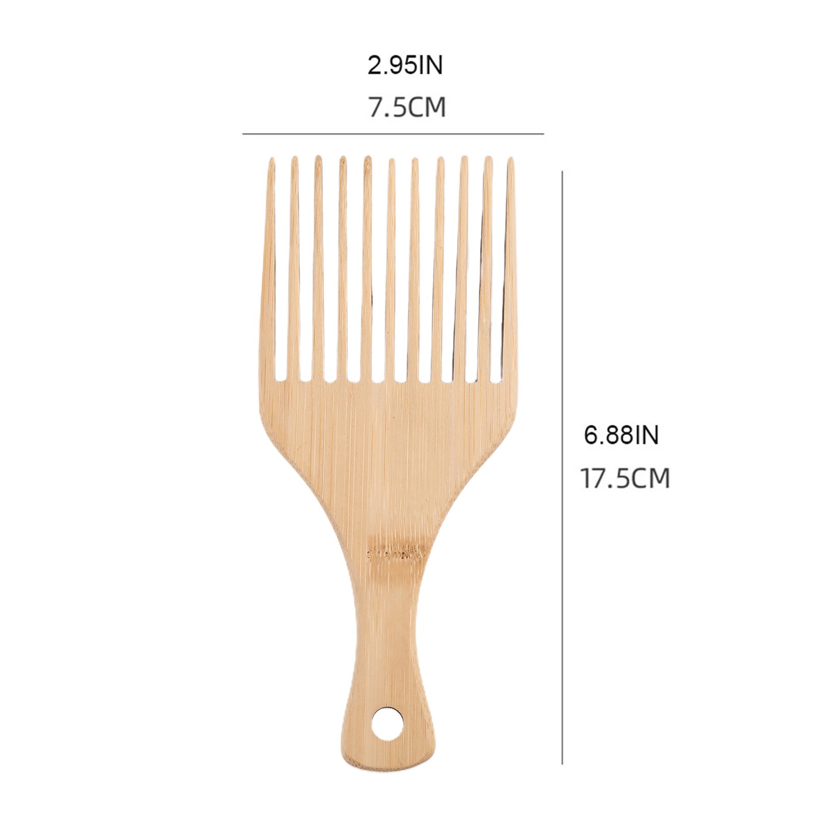 Anti-Static Natural Bamboo Hair Pick Comb Scalp Massage Long Tooth Detangling Combs Afro Lifting Hair Styling Accessories