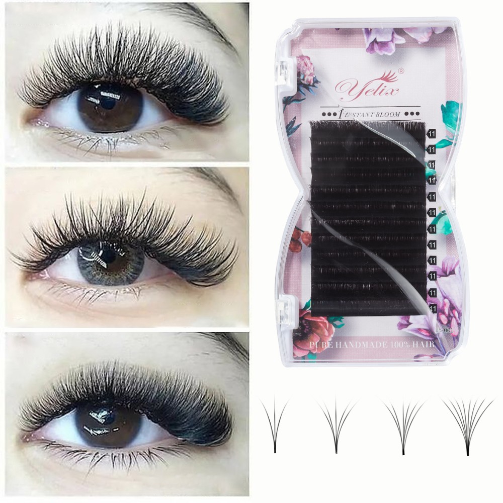 easy fan lashes russian volume autofan cilios soft CC/D professional eyelashes extension faux eyelashes natural individual eyelashes