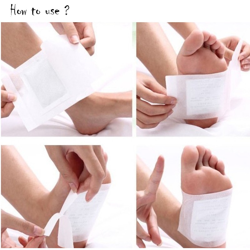 Feet Cleansing Pads Detox Foot Pads / Kinoki Detox Foot Pads Patches with Retail Box and Adhesive (1 box = 10pcs pads + 10pcs adhesive)