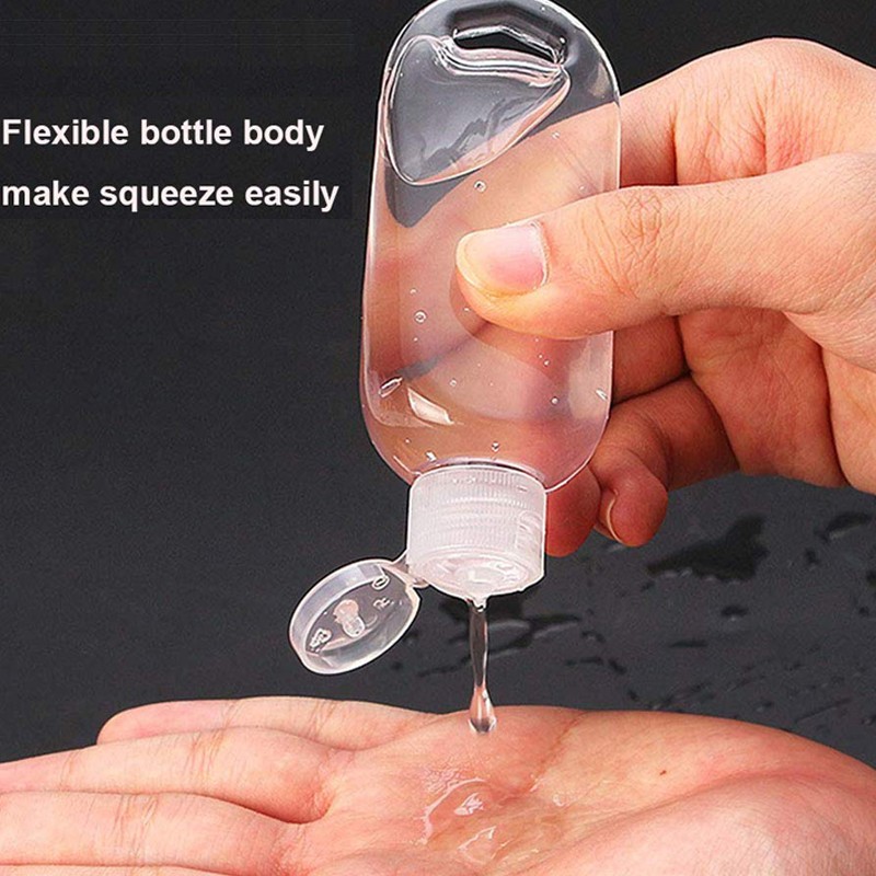 50pcs 30ml 50ml Travel Bottle Plastic Spray Bottle Flip Key Cap Leakproof Empty Squeeze Refillable Container For Liquid Gel