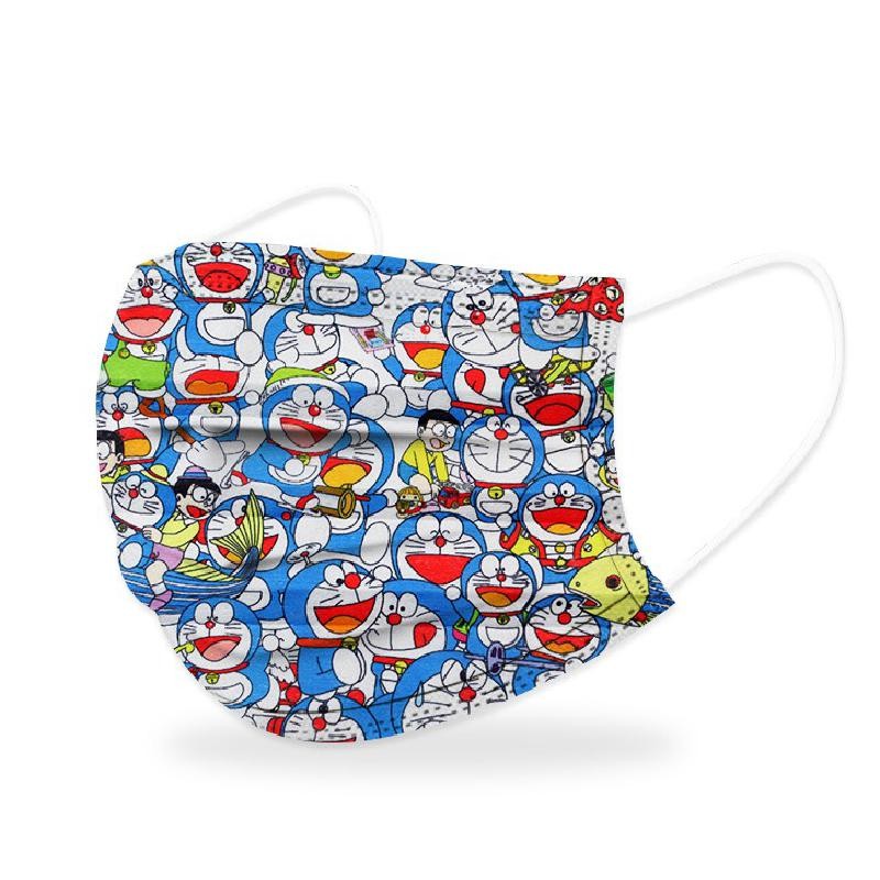 New adult 50pcs cartoon Doraemon cartoon pattern printing thick 3-layer protective comfortable breathable disposable mask