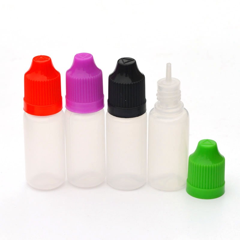 20pcs Plastic Droplet Bottles 10ml Empty Vials With Childproof Cap And Long Thin Tip Liquid Jar