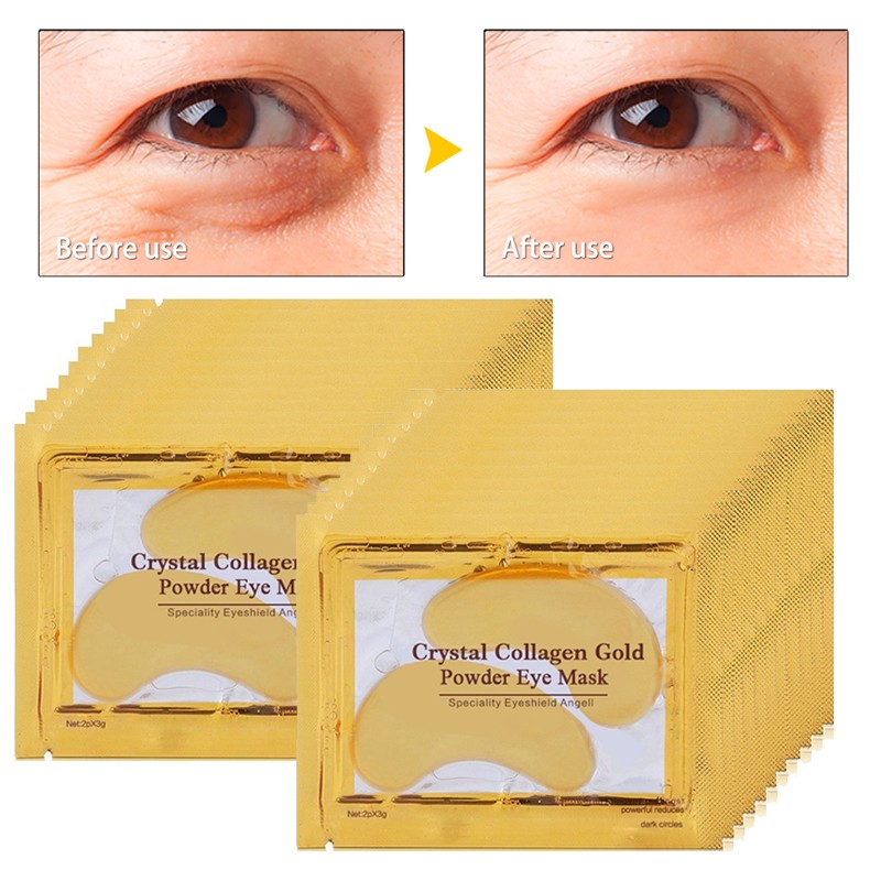 50pcs Collagen Crystal Gold Powder Eye Mask Anti Aging Dark Circles Acne Beauty Patches for Eye Skin Care Korean Cosmetics