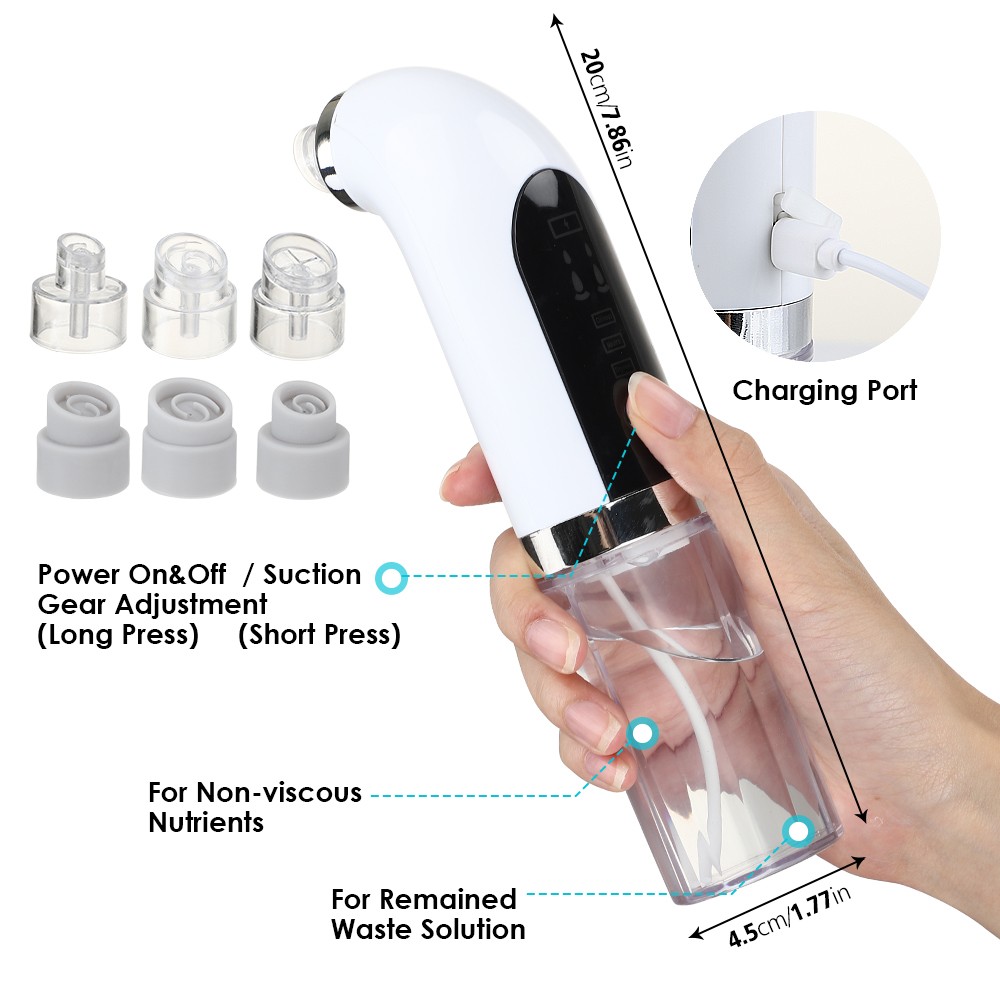 Blackhead Remover Device Pore Acne Pimple Removal Face T Area Nose Water Bubble Cleaner Vacuum Suction Facial Diamond Dirty Oil Steamer