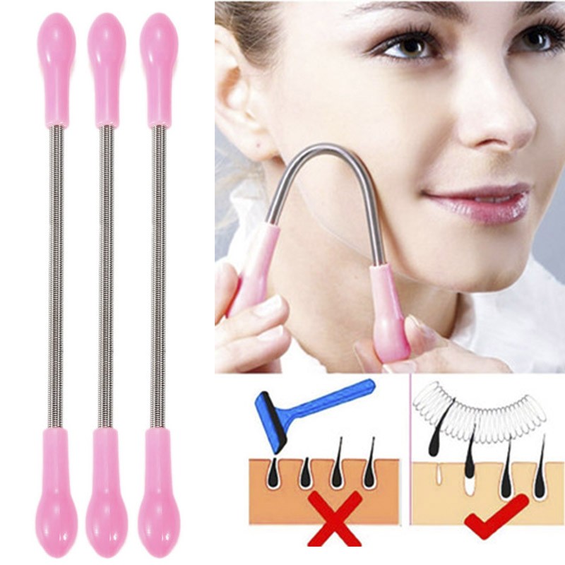 ELECOOL Stainless Steel Beauty Facial Hair Removal Body Cleaning Facial Hair Makeup Spring Bending Epilator Stick Tool