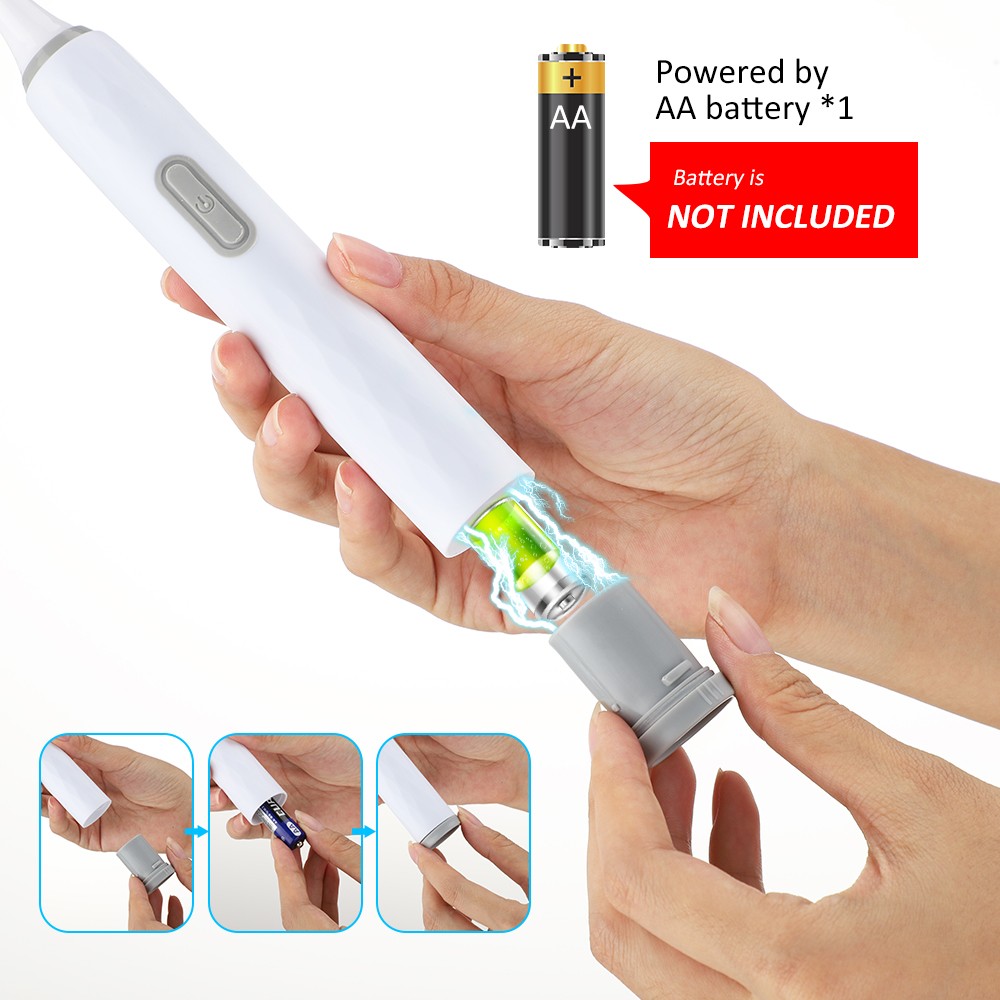 Electric Sonic Toothbrush Rechargeable Teeth Whitener IPX7 Waterproof Remove Yellow Tartar Teeth With 3 Replacement Heads