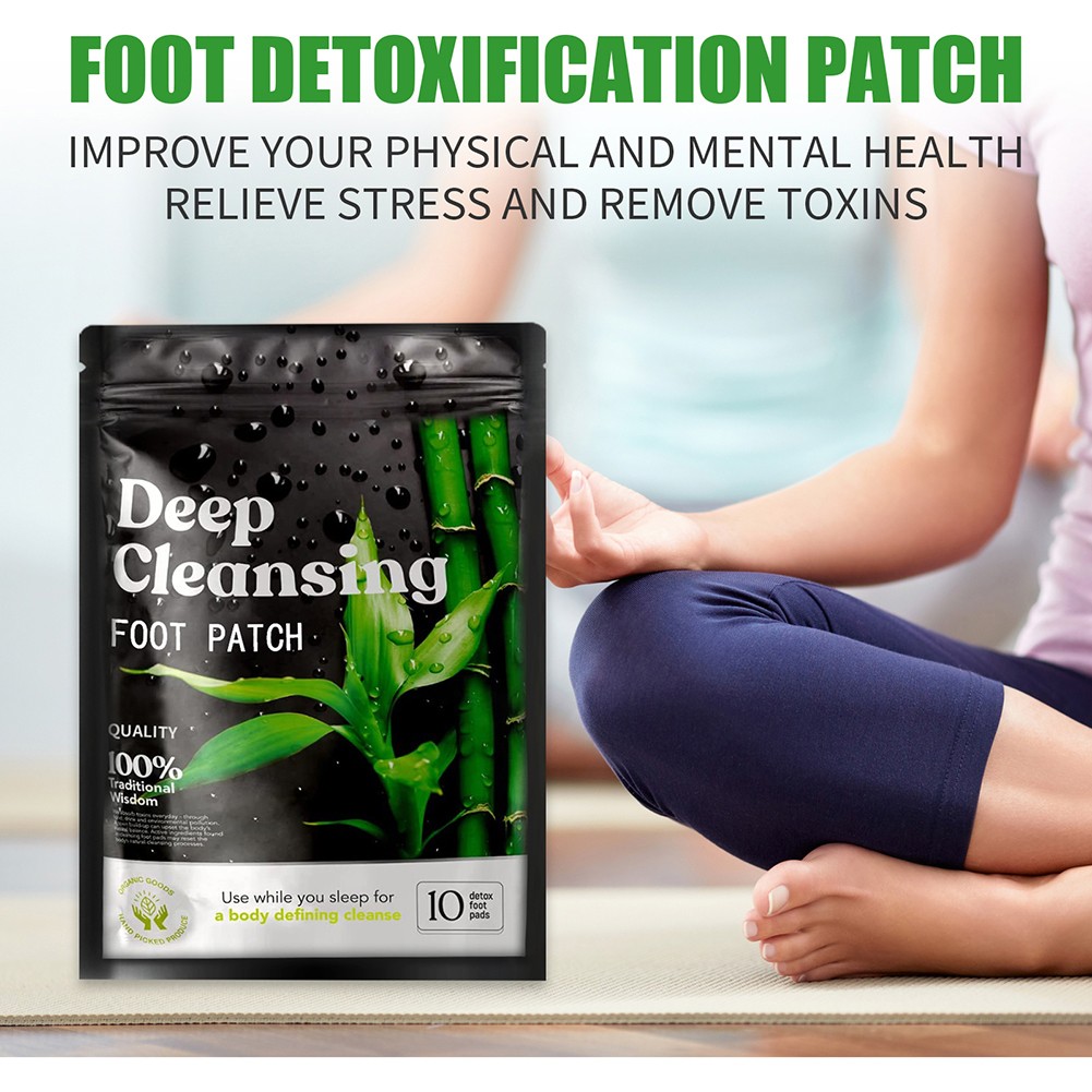 10pcs Detox Foot Patches Pads For Stress Relief And Deep Sleep Body Detox Feet Slimming Deep Cleansing Natural Ingredients