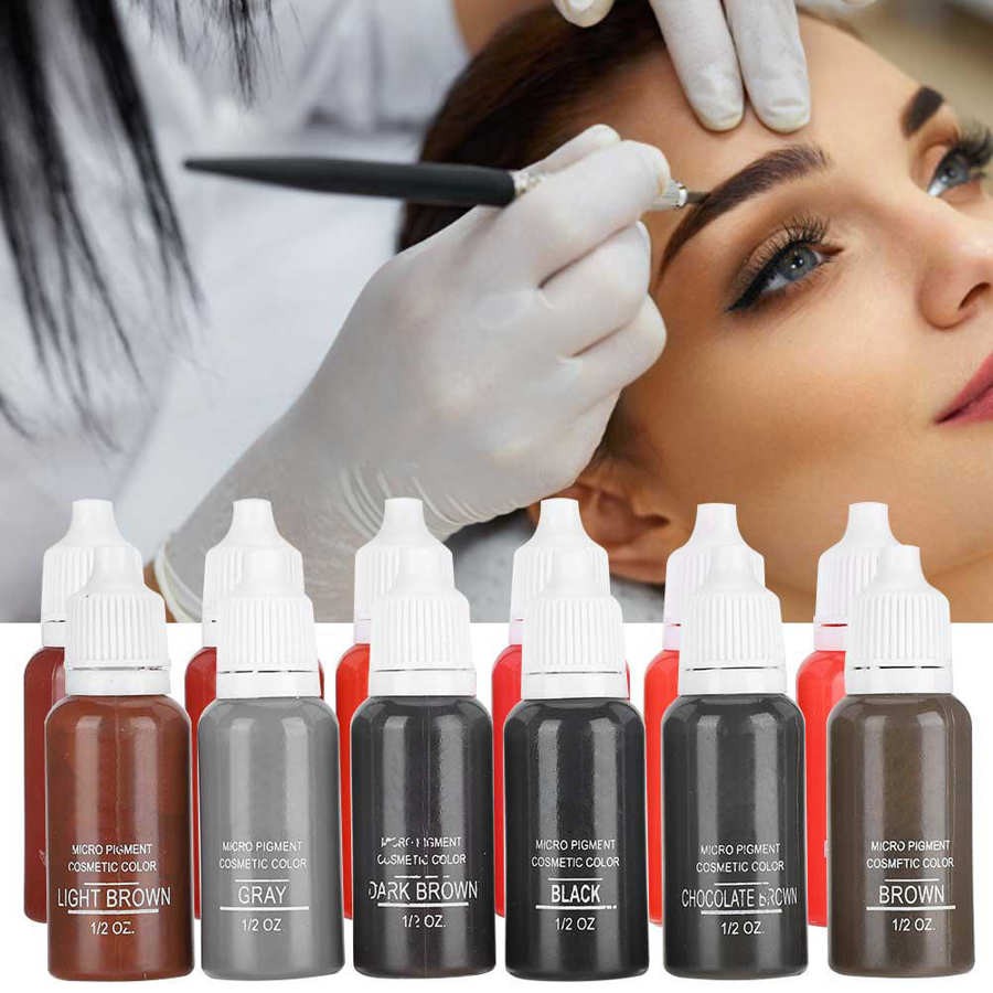 6 قطعة/صندوق شبه الدائم الوشم الصباغ مستخلصات نباتية الجمال ماكياج حبر الوشم Microblading الدائم ماكياج أصباغ مستحضرات التجميل