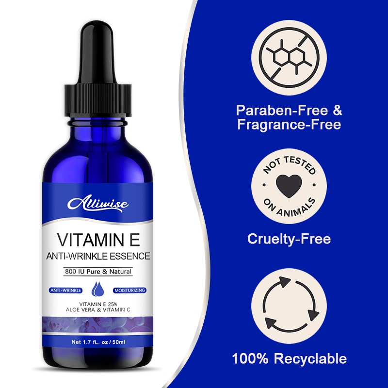 Alliwise Vitamin E anti-wrinkle essence Shrink pores Brighten skin tone Improve complexion Dry lines and fine lines Moisturizing tight