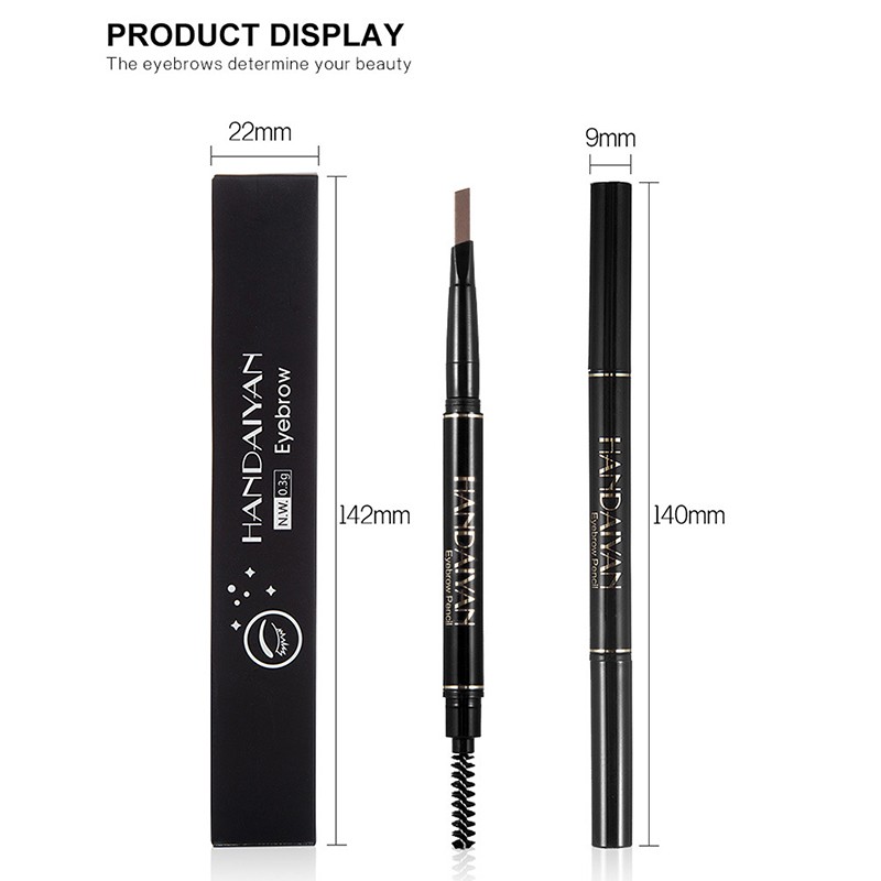 HANDAIYAN Double Ended Waterproof Eyebrow Pencil Long Lasting 5 Colors No Blooming Rotatable Paint Tattoo Eyebrow Pen TSLM1