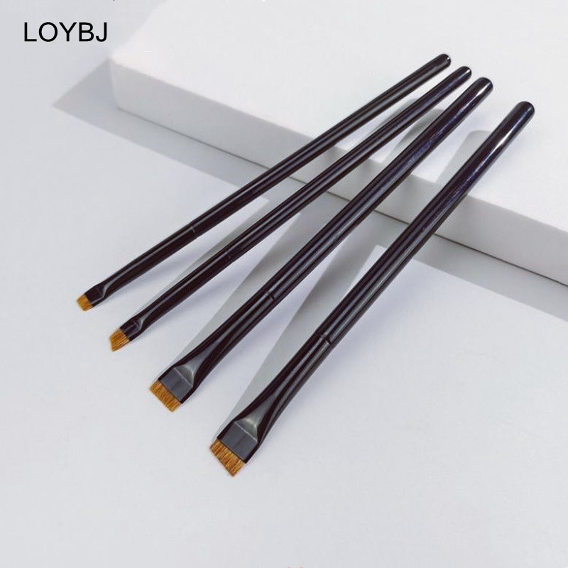 Loebig Professional Eye Makeup Brushes Flat Eyeliner Brush Angled Eyebrow Cosmetic Brush Outline Super Fine Make Up Brushes Set