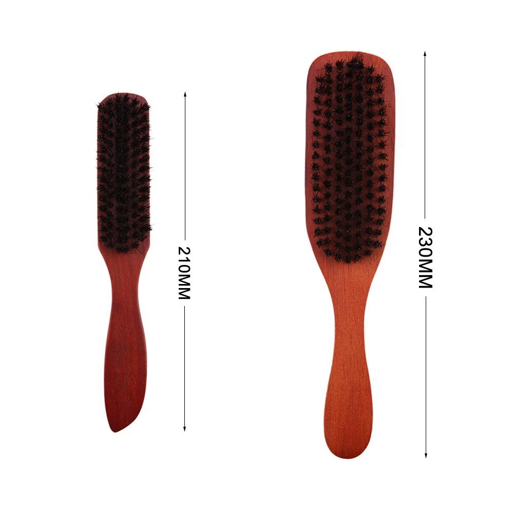 Men's and Women's Wooden Handle Hair Brush Solid Boar Bristle Combs for Beard and Hair Styling