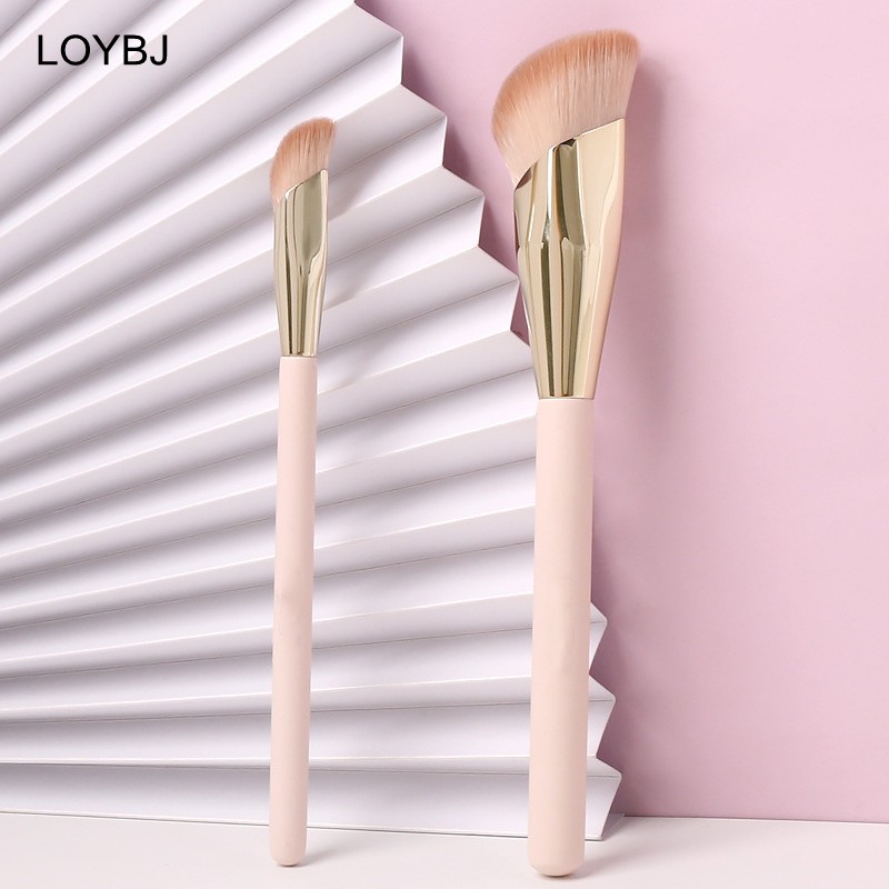 Wig 1/2 Piece Foundation Makeup Brush Slant Head Liquid Foundation Concealer Cosmetic Blending Brushes Face Contour Beauty Tool