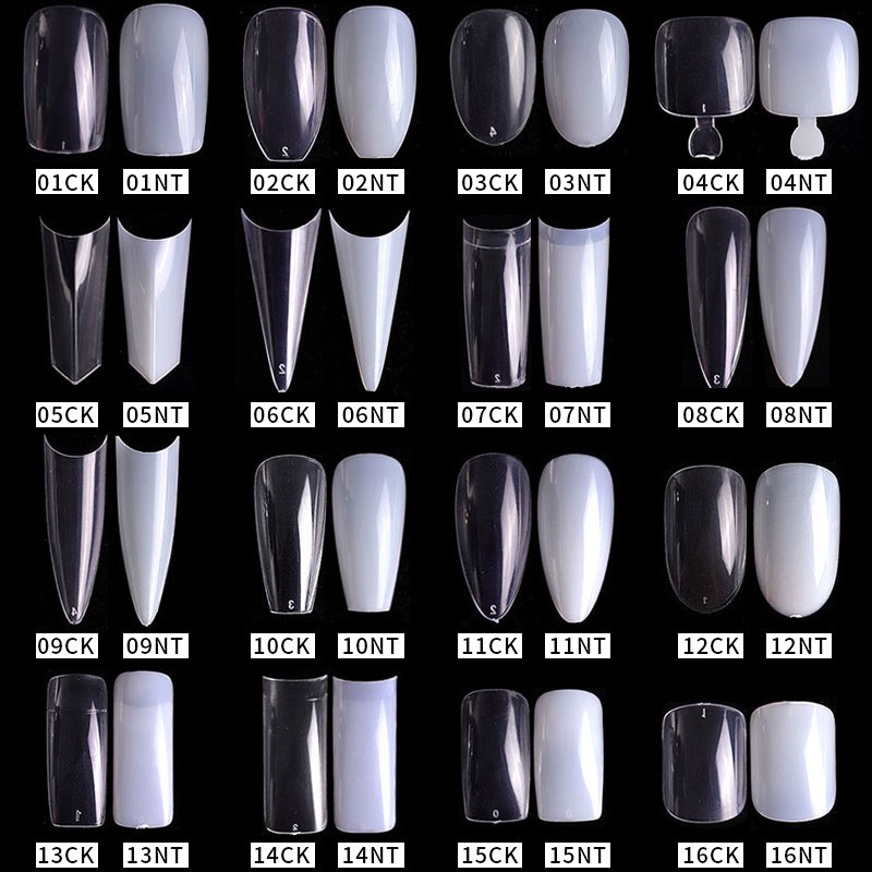 500pcs False Nail Extension Full Cover Fake Nails French False Nail Clear/White False Nail Tips Art Manicure Tool French Nail