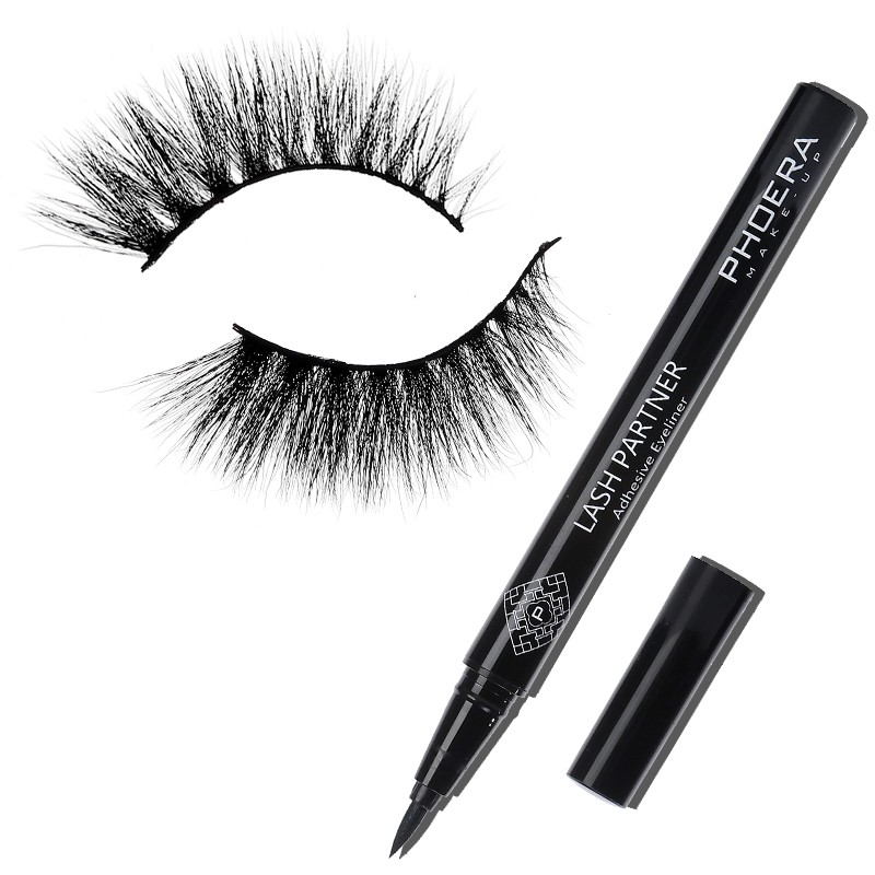 9D False Eyelashes Set Imitation Mink Hair Self Adhesive Eyeliner Pen Waterproof Reusable Makeup Cosmetic Tools TSLM1