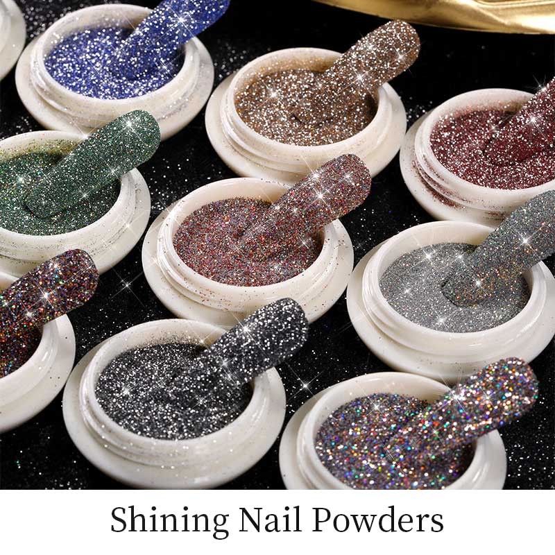 Born Pretty Reflective Glitter Powder Sea Salt Nail Powder Shining Nail Glitter Chrome Pigment Dust Hollow Powder Nail Decoration