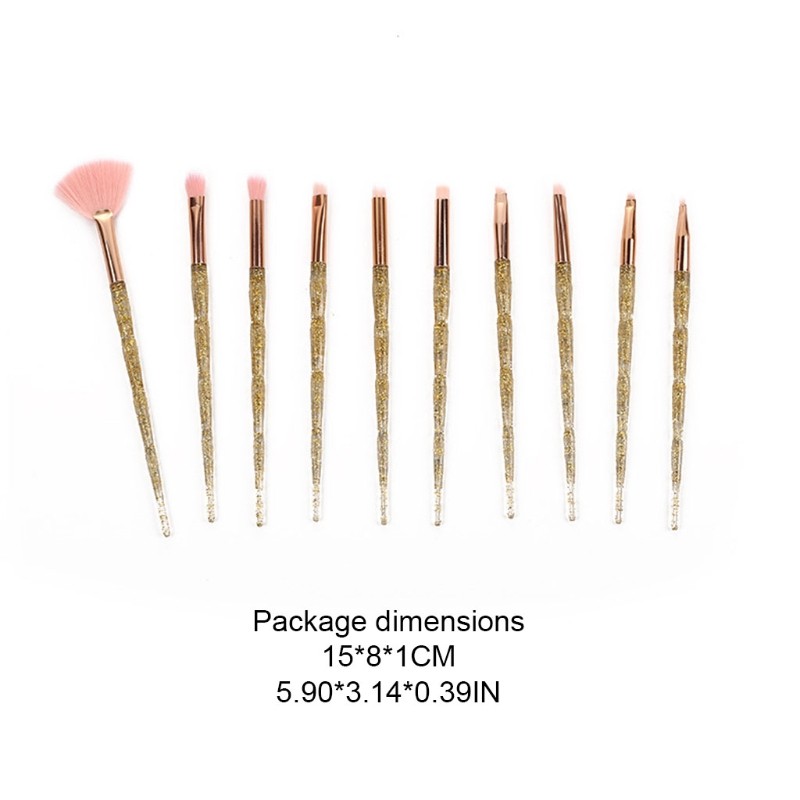 A0ND 10 Makeup Brushes Tool Set Cosmetic Powder Eye Shadow Foundation Blush Brushes Tools