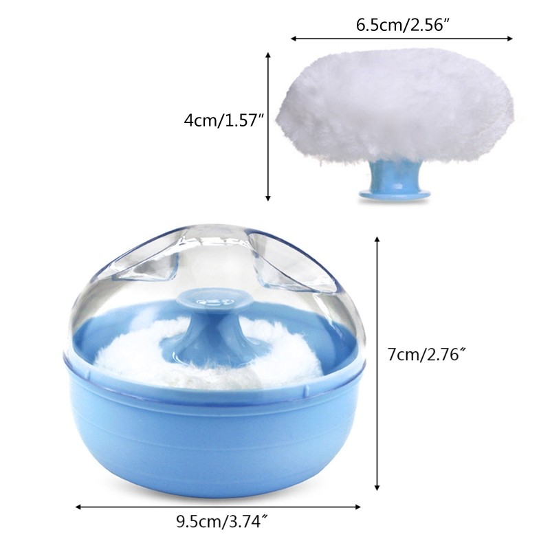 Portable Baby Soft Body Talc Powder Puff Sponge Container Box Useful Supplies