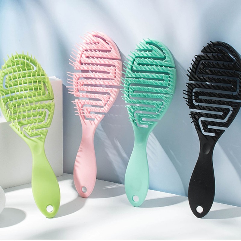 Wet Pro Flex Dry Brush, Curved Comb, Massage Form Thin Comb, Ribs Curling Comb, Can be used on wet hair for easy detangling