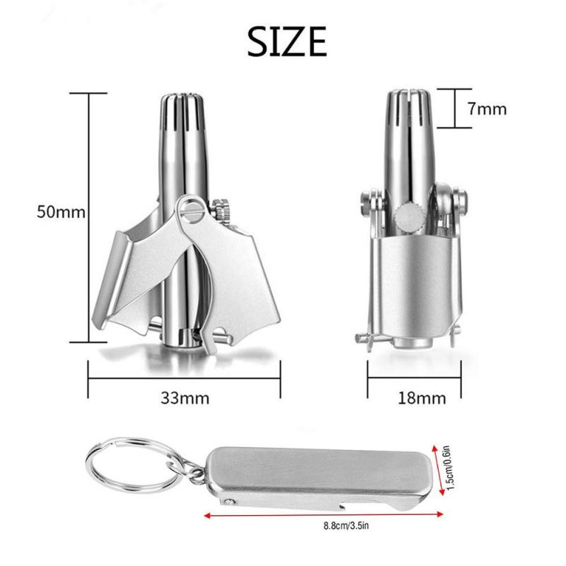 3 في 1 الأنف الشعر المتقلب مجموعة قابل للغسل المحمولة الفولاذ المقاوم للصدأ دليل الأنف مزيل الشعر مع أظافر المقص الأنف العناية أداة