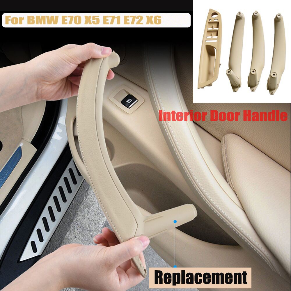 4pcs/set High Quality Left Hand Driver Door Pull Handles Kit Car Interior Replacement Parts For BMW X5 X6 E70 E71 2007-2013