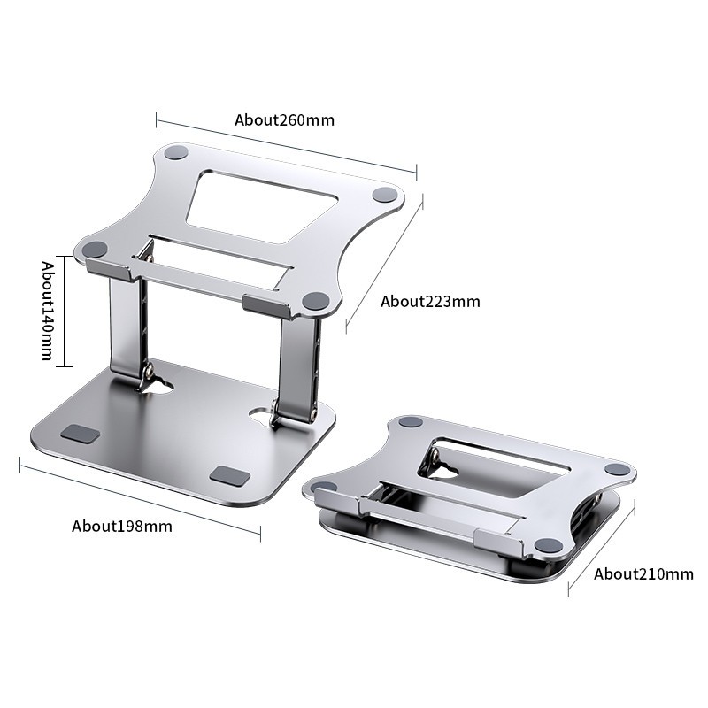 Xnyocn Adjustable Laptop Stand Aluminum Alloy Notebook Stand Compatible with 10-17 inch Laptop Fold Notebook Stand