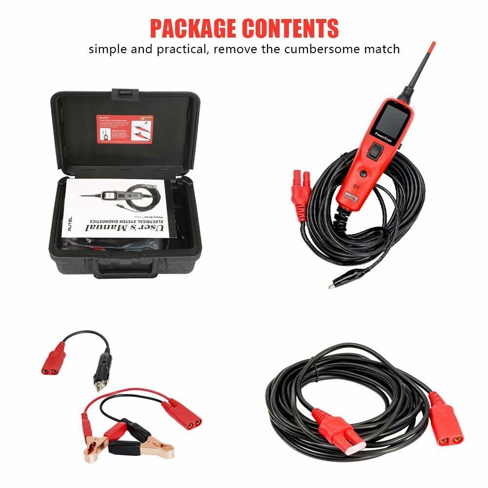 Autel Power Scan PS100 Auto Electrical Circuit Avmeter Tester Automotive Diagnostic System Diagnostic Tool Kit Circuit Probe 12V/24V